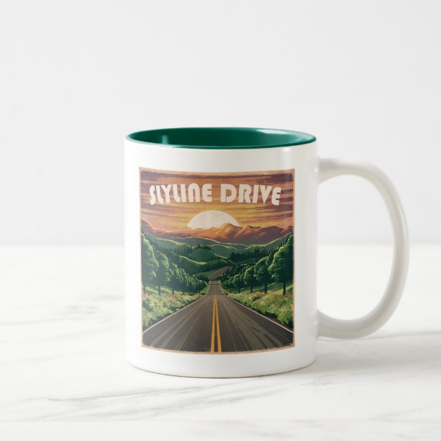 Caneca De Café Em Dois Tons Skyline Drive Virginia Sunset (Direita)