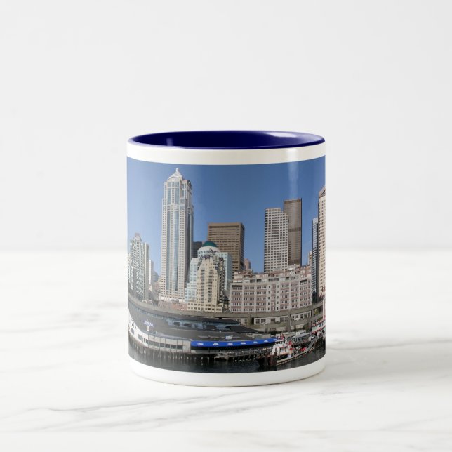 Caneca De Café Em Dois Tons Skyline panorâmico de Seattle (Centro)