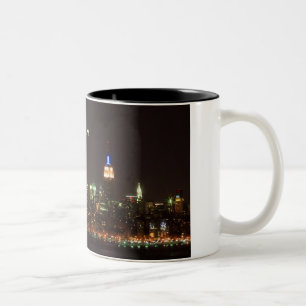 Caneca De Café Em Dois Tons skylinenight, New York, NY