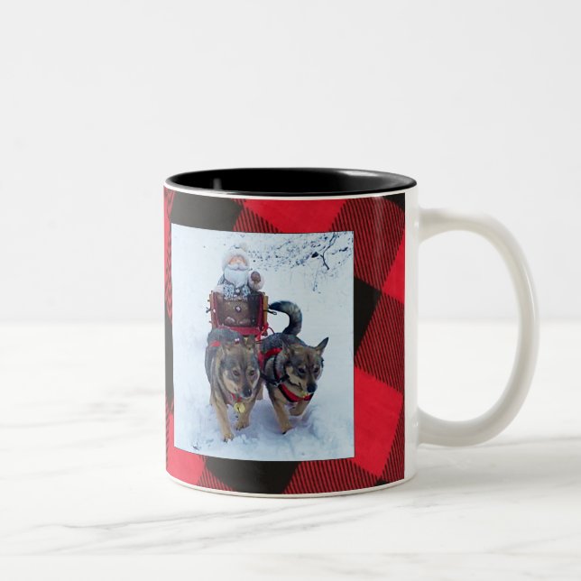 Caneca De Café Em Dois Tons Sledding Dog sueco (Direita)
