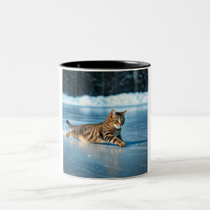 Caneca De Café Em Dois Tons Slippery Cat Adventure Mug