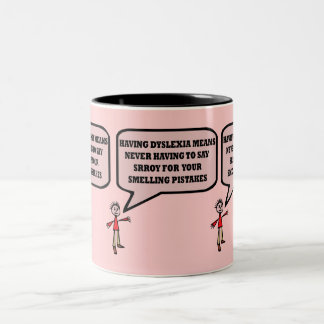 Caneca De Café Em Dois Tons Slogan engraçado do dyslexic