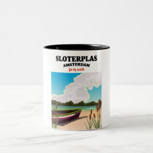 Caneca De Café Em Dois Tons Sloterplas Amsterdã
