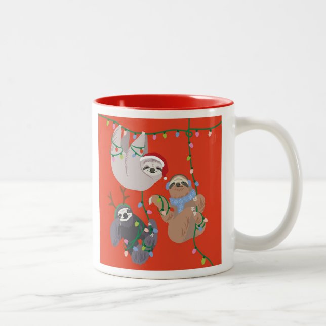 Caneca De Café Em Dois Tons Sloth Christmas (Direita)