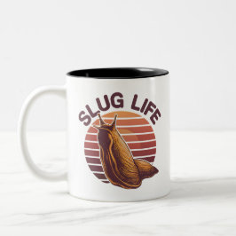 Caneca De Café Em Dois Tons Slug Life Funny Pun Vintage Gift For Slug Lover