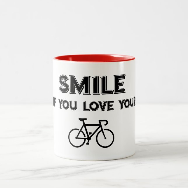 Caneca De Café Em Dois Tons Smile If You Love Your Bike (Centro)