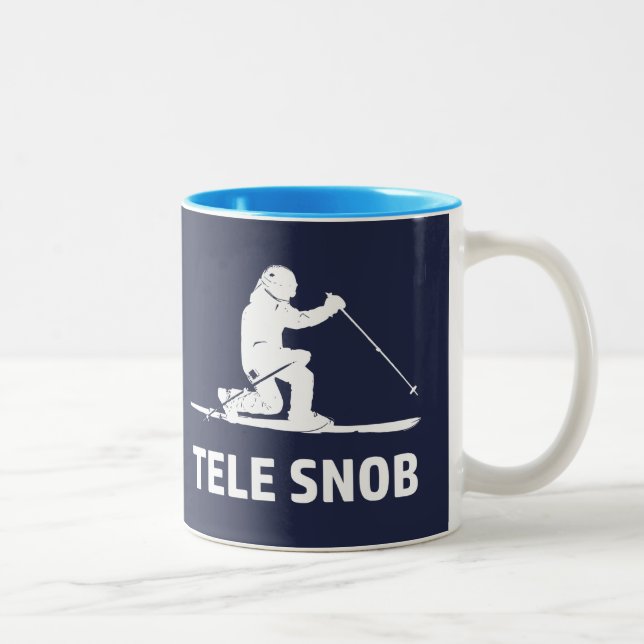 Caneca De Café Em Dois Tons Snobe do esqui de Telemark (Direita)