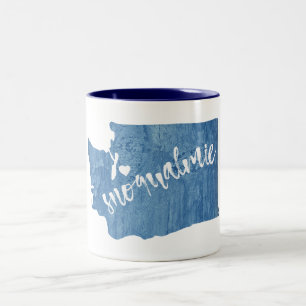 Caneca De Café Em Dois Tons Snoqualmie Washington Wood Grain