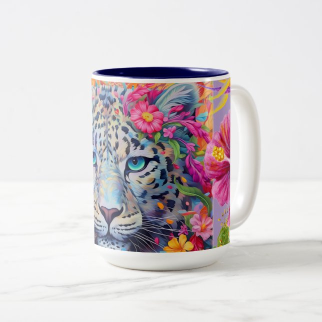 Caneca De Café Em Dois Tons Snow Lepard Coffee Mug (Frente Esquerda)