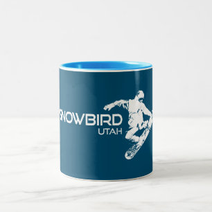 Caneca De Café Em Dois Tons Snowbird Utah Snowboarder