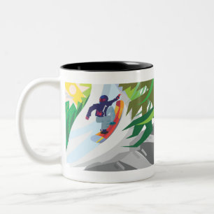 Caneca De Café Em Dois Tons Snowboard