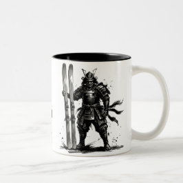 Caneca De Café Em Dois Tons Snowboard Brush Art - Snowboarder Husky
