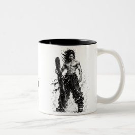 Caneca De Café Em Dois Tons Snowboard Brush Art - Standing Samurai Musashi