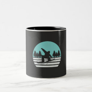 Caneca De Café Em Dois Tons Snowboard Retro Vintage