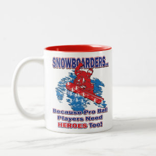 Caneca De Café Em Dois Tons Snowboarders-Porque-Pro-Ball-Players-Need-Heros-T