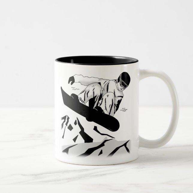 Caneca De Café Em Dois Tons Snowboarding 5 (Direita)