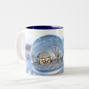 Caneca De Café Em Dois Tons Snowflake Globe Mug