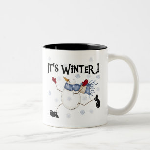 Caneca De Café Em Dois Tons Snowman, é o inverno