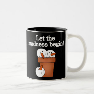 Caneca De Café Em Dois Tons Snowman Holiday Madness