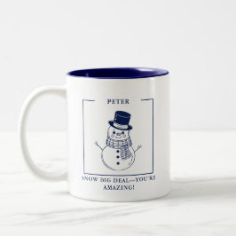 Caneca De Café Em Dois Tons Snowman Mug personalizado - Presente para Colega