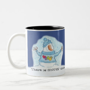 Caneca De Café Em Dois Tons Snowman - O Natal É "Neve" Perto