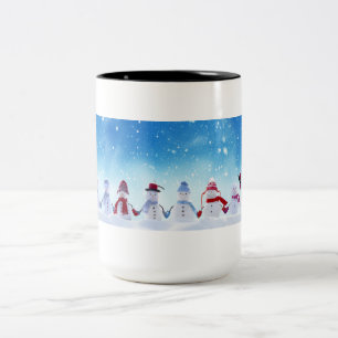 Caneca De Café Em Dois Tons Snowmen Mug