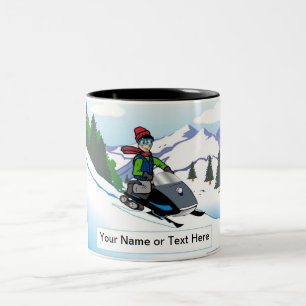 Caneca De Café Em Dois Tons Snowmobile - Cartoon masculino por PrintedPerfecti