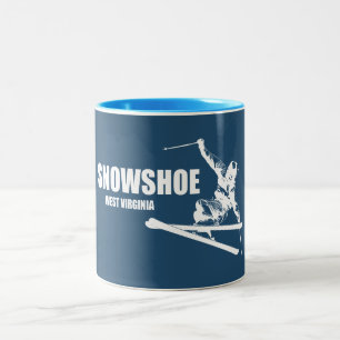 Caneca De Café Em Dois Tons Snowshoe Mountain West Virginia Skier