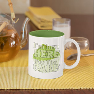 Caneca De Café Em Dois Tons Só estou aqui para o bolo, bolo matcha