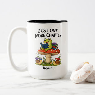 Caneca De Café Em Dois Tons Só Mais Um Capítulo Novamente Livro Adorado Sapo