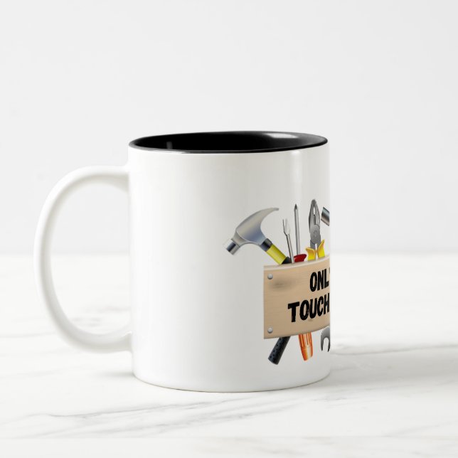 Caneca De Café Em Dois Tons Só tolos tocam minhas ferramentas! (Esquerda)