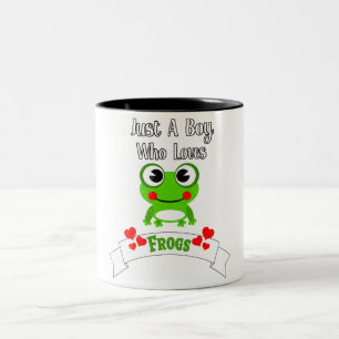 Caneca De Café Em Dois Tons Só Um Rapaz Que Adora Sapos Sapo mais próximo d