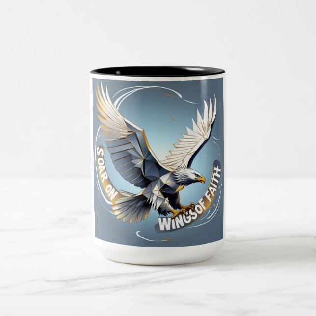 Caneca De Café Em Dois Tons Soar nas Asas da Fé (Centro)