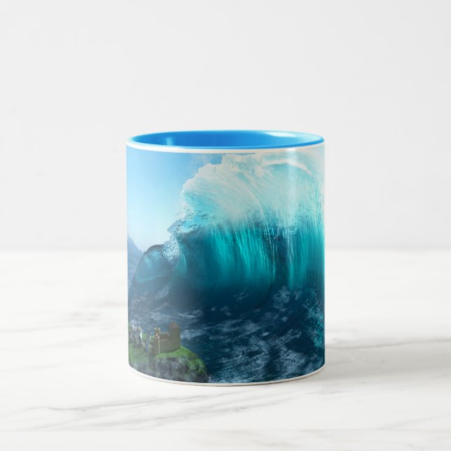 Caneca De Café Em Dois Tons Sob a Wave Mug (Centro)