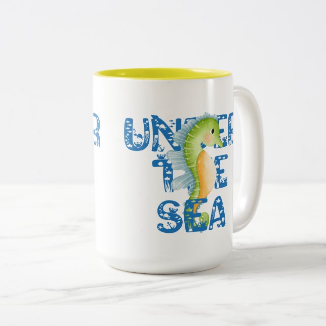 Caneca De Café Em Dois Tons sob o mar (Frente Esquerda)