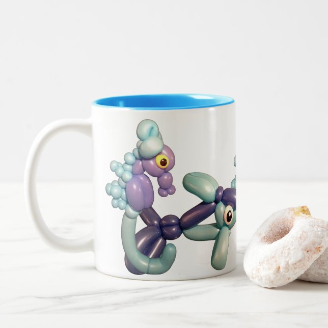 Caneca De Café Em Dois Tons Sob O Mar Balão De Cama Animal (Com Donut)