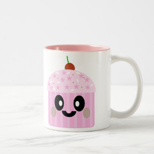 CANECA DE CAFÉ EM DOIS TONS SOBREMESA DELICIOSA DOCE DO CUPCAKE DE KAWAII YUM