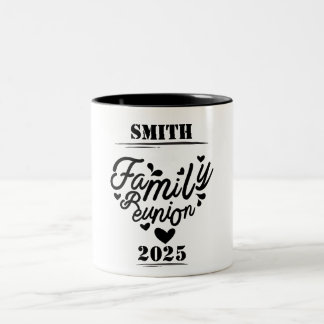 Caneca De Café Em Dois Tons [Sobrenome] Reunião Familiar - [Ano]