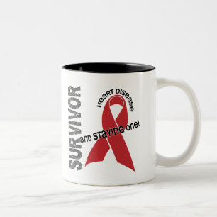 Caneca De Café Em Dois Tons Sobrevivente da doença cardíaca