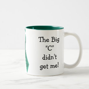 Caneca De Café Em Dois Tons Sobrevivente de câncer Jade Green Ribbon Mug