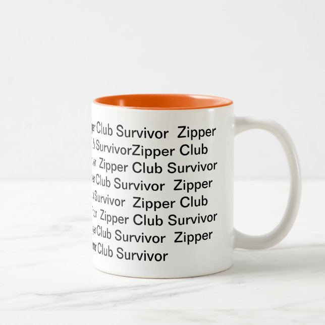 Caneca De Café Em Dois Tons Sobrevivente do clube do Zipper (Direita)