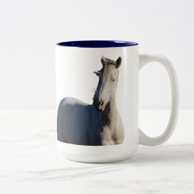 Caneca De Café Em Dois Tons Sobrevivente Wild Mustang Stallion of Steens (Direita)