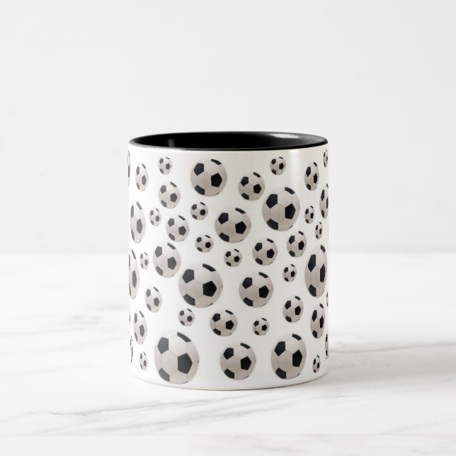 Caneca De Café Em Dois Tons Soccer Balls Mug (Centro)