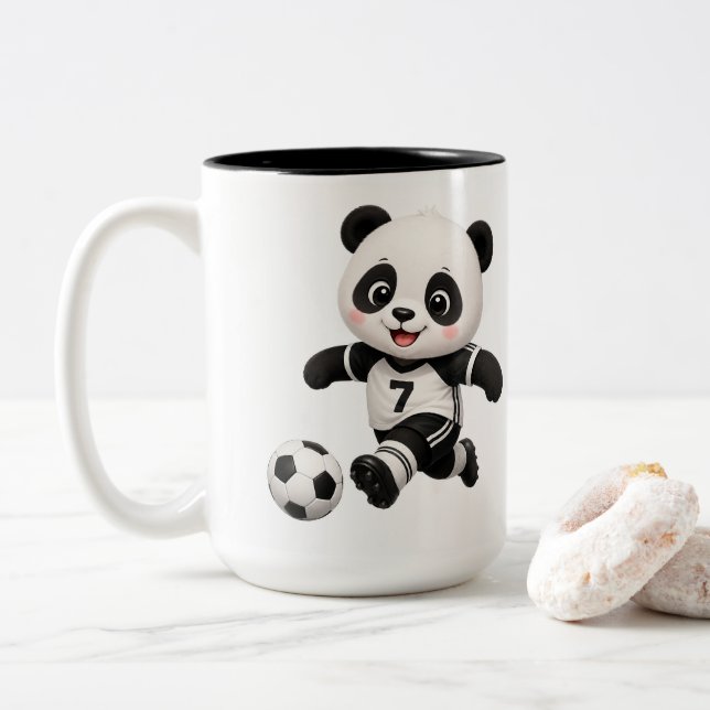 Caneca De Café Em Dois Tons Soccer Panda Two-Tone Coffee Mug (Com Donut)
