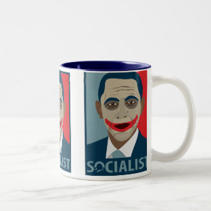 Caneca De Café Em Dois Tons Socialista do palhaço de Anti-Obama