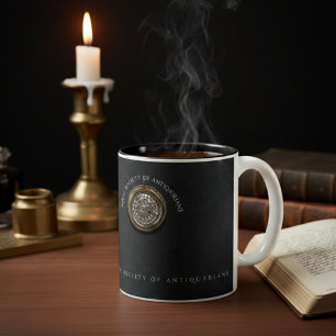 Caneca De Café Em Dois Tons Sociedade Real Antiquários   Obsidiana Preta