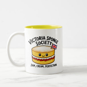 Caneca De Café Em Dois Tons Sociedade Victoria Sponge Bolo Divertido