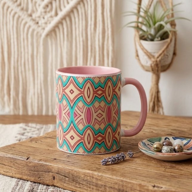 Caneca De Café Em Dois Tons Soft Diamond & Oval Symmetry (Criador carregado)