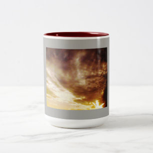 Caneca De Café Em Dois Tons Sol Amarelo-Nublado