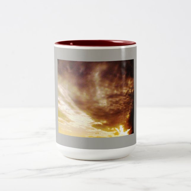 Caneca De Café Em Dois Tons Sol Amarelo-Nublado (Centro)